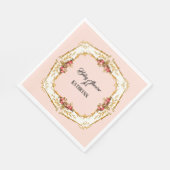  Frans Tea Party Roos Goud Baby shower Servet (Hoek)