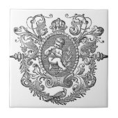  frans tekenontwerp voor kerub - typografie tegeltje (Voorkant)