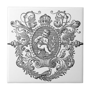  frans tekenontwerp voor kerub - typografie tegeltje