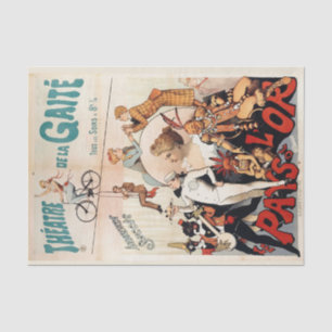Frans theater poster - decoupage ephemera Tissuepapier