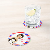 Frans thema kaas en wijn Onderzetter vun papier (Insitu)