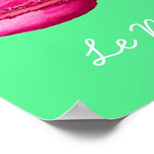 Frans thema Le Macaron leuke waterverf kunst Poster (Hoek)