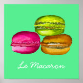 Frans thema Le Macaron leuke waterverf kunst Poster (Voorkant)