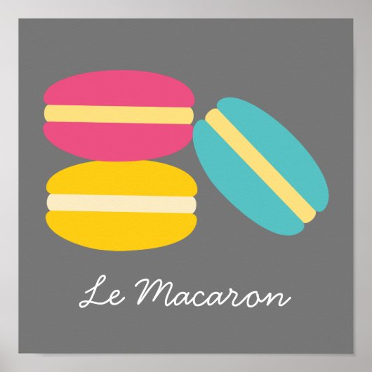 Frans thema Le Macaron schattige cake Poster (Voorkant)