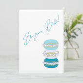 Frans thema Macarons Blue Boy Baby shower Kaart (Staand voorkant)