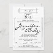 Frans Theme BABY SHOWER Black & White Paris Kaart (Voorkant)