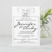 Frans Theme BABY SHOWER Black & White Paris Kaart (Staand voorkant)