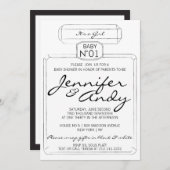 Frans Theme BABY SHOWER Black & White Paris Kaart (Voorkant / Achterkant)