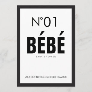 Frans Theme BABY SHOWER Black & White Paris Kaart