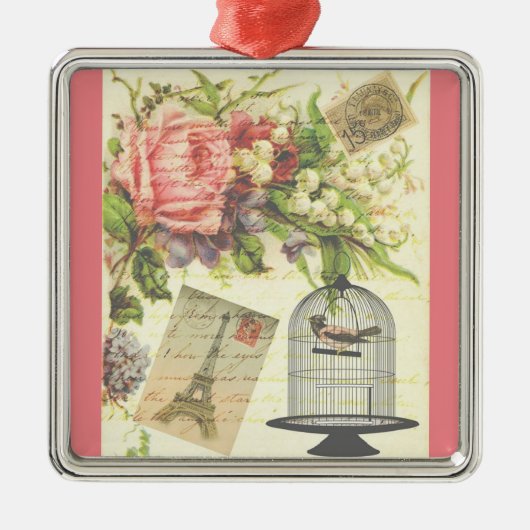 Frans Theme Paris kerstversiering Metalen Ornament (Voorkant)