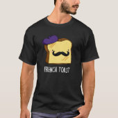 Frans Toast Grappig Brood Pun Donker BG T-shirt (Voorkant)