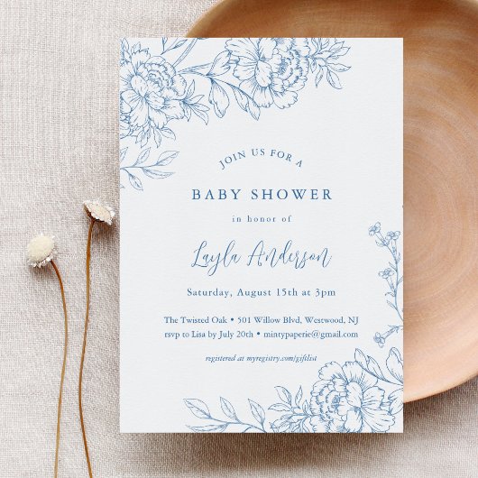 FRANS TOILE Baby shower Uitnodiging