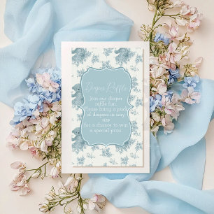 Frans Toile Beer en Bunny Baby shower Informatiekaartje