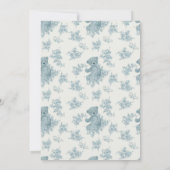 Frans Toile Beer en Bunny Baby shower Invitation Kaart (Achterkant)