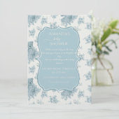 Frans Toile Beer en Bunny Baby shower Kaart (Staand voorkant)