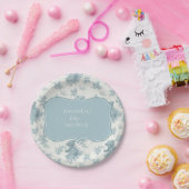 Frans Toile Beer en Bunny Baby shower Papieren Bordje (Feest)