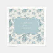 Frans Toile Beer en Bunny Baby shower Servet (Voorkant)