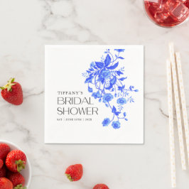 Frans Toile Blauw Bloemen Vrijgezellenfeest Servet