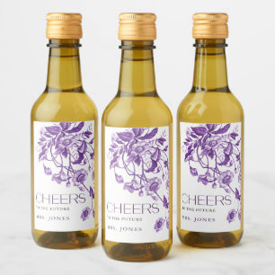 Frans Toile Bloemen Vrijgezellenfeest Cheers Wijn Etiket