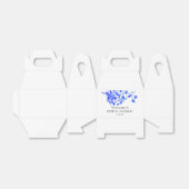 Frans Toile Bloemenblauw Vrijgezellenfeest Bedankdoosjes (Uitgevouwen)