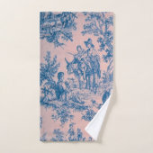 Frans toile de jouy blauw en roze elegant bad handdoek (Handdoek)