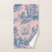 Frans toile de jouy blauw en roze elegant bad handdoek (Handdoek)