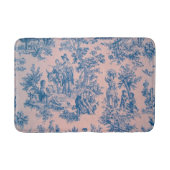 Frans toile de jouy blauw en roze elegant badmat (Voorkant)