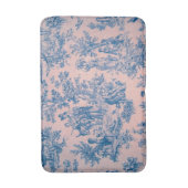 Frans toile de jouy blauw en roze elegant badmat (Voorkant Verticaal)