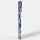 Frans toile de jouy blauw en roze elegant Case-Mate iPhone case (Achterkant / Rechts)