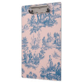 Frans toile de jouy blauw en roze elegant klembord (Links)