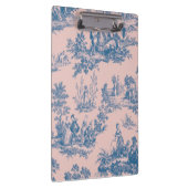 Frans toile de jouy blauw en roze elegant klembord (Rechts)
