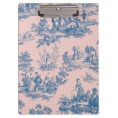 Frans toile de jouy blauw en roze elegant klembord (Voorkant)