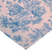 Frans toile de jouy blauw en roze elegant lange tafelloper (Hoek)