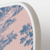 Frans toile de jouy blauw en roze elegant pickleball paddle (Links Detail)