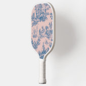 Frans toile de jouy blauw en roze elegant pickleball paddle (Links)