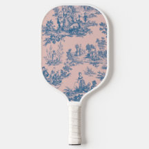 Frans toile de jouy blauw en roze elegant
