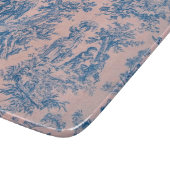 Frans toile de jouy blauw en roze elegant snijplank (Hoek)