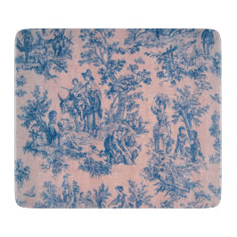 Frans toile de jouy blauw en roze elegant snijplank