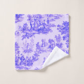 Frans toile de jouy blauw en wit elegant bad handdoek (Wasdoekje)