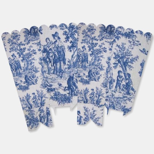 Frans toile de jouy blauw en wit elegant bedankdoosjes (Ongevouwen)