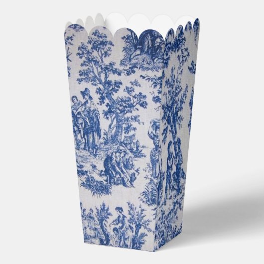 Frans toile de jouy blauw en wit elegant bedankdoosjes (Voorkant)