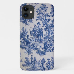 Frans toile de jouy blauw en wit elegant Case-Mate iPhone case