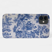 Frans toile de jouy blauw en wit elegant Case-Mate iPhone case (Achterkant (horizontaal))