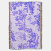 Frans toile de jouy blauw en wit elegant deken (Voorkant Verticaal)