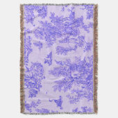 Frans toile de jouy blauw en wit elegant deken (Voorkant Verticaal)