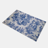 Frans toile de jouy blauw en wit elegant deurmat (Schuin)