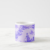 Frans toile de jouy blauw en wit elegant espresso kop (Voorkant)