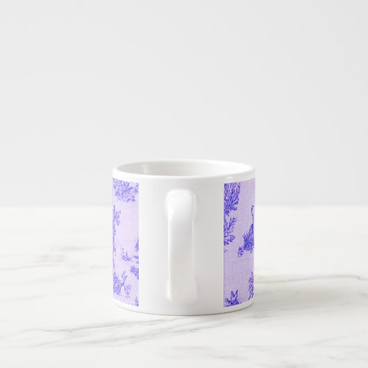 Frans toile de jouy blauw en wit elegant espresso kop (Achterkant)