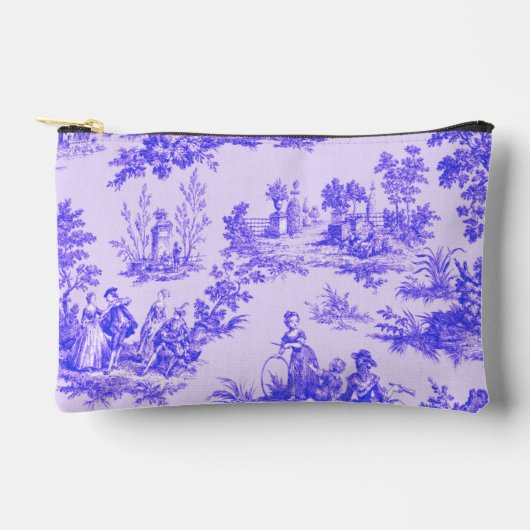 Frans toile de jouy blauw en wit elegant etui (Voorkant)