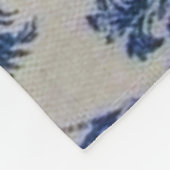 Frans toile de jouy blauw en wit elegant fleece deken (Hoek)